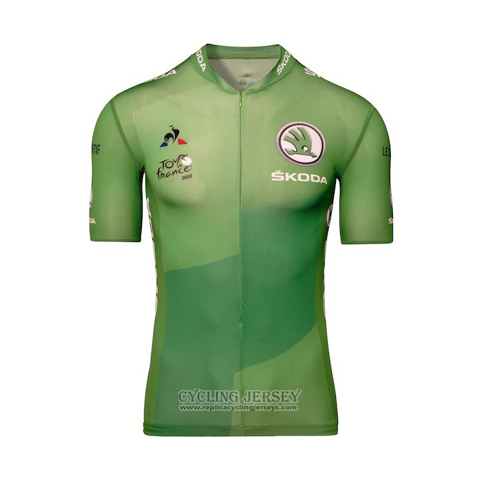 2020 Cycling Jersey Tour De France Green Short Sleeve And Bib Short(2)